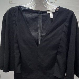 Leith Women Romper Shorts Flared Arms Size Medium Black